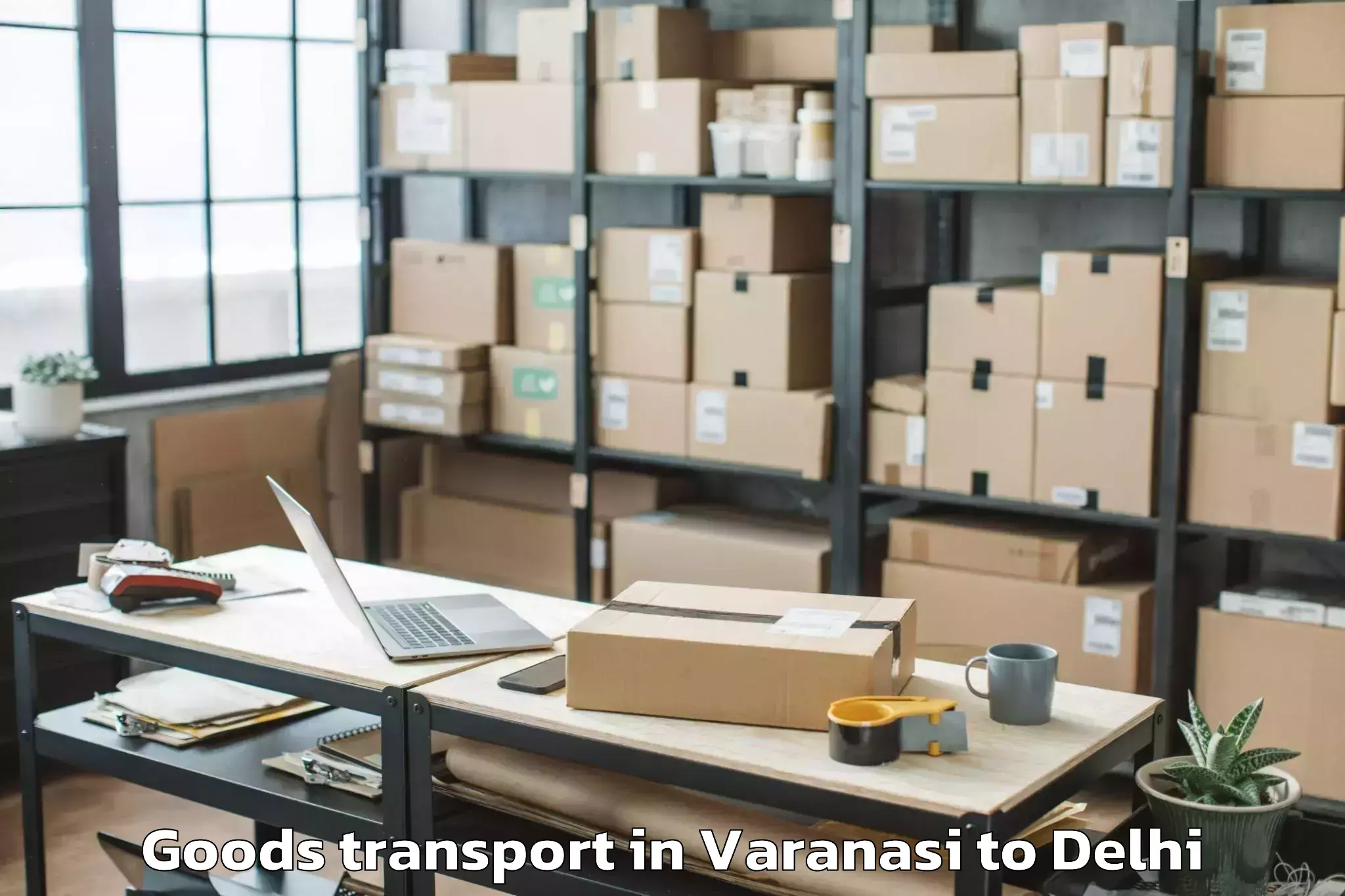 Discover Varanasi to Jmd Kohinoor Mall Goods Transport